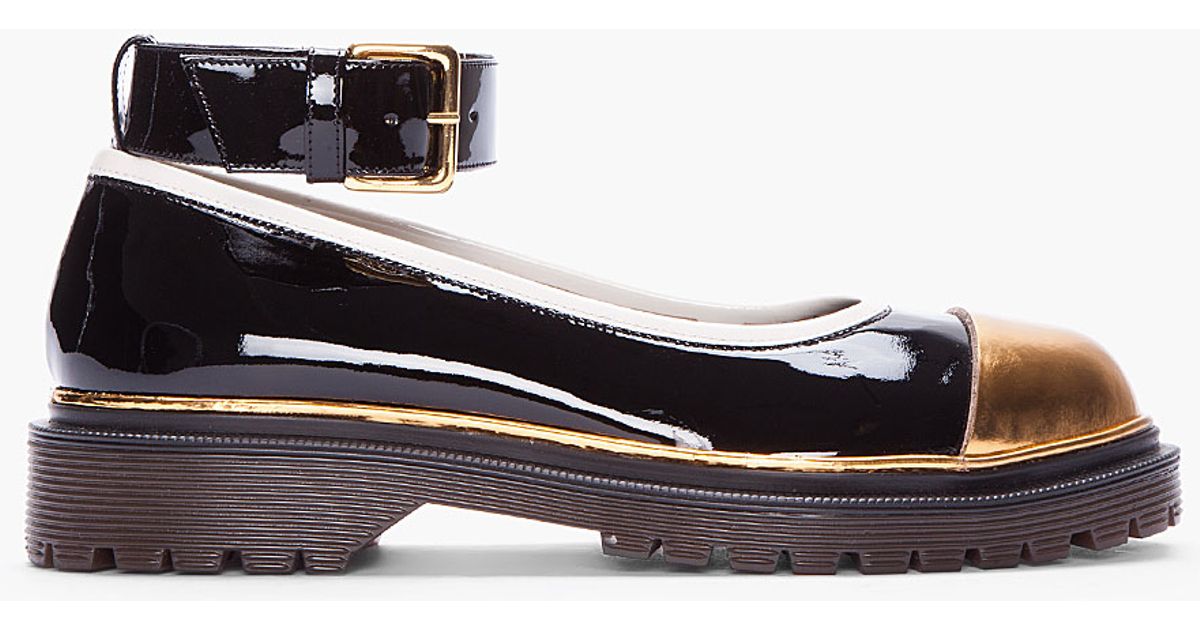 black platform flats