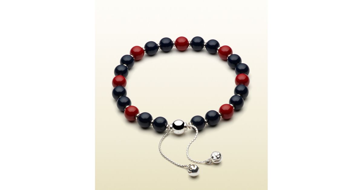 blue and red bracelet