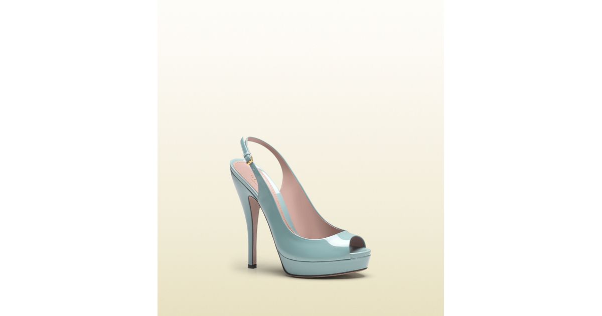 light blue sling back shoes