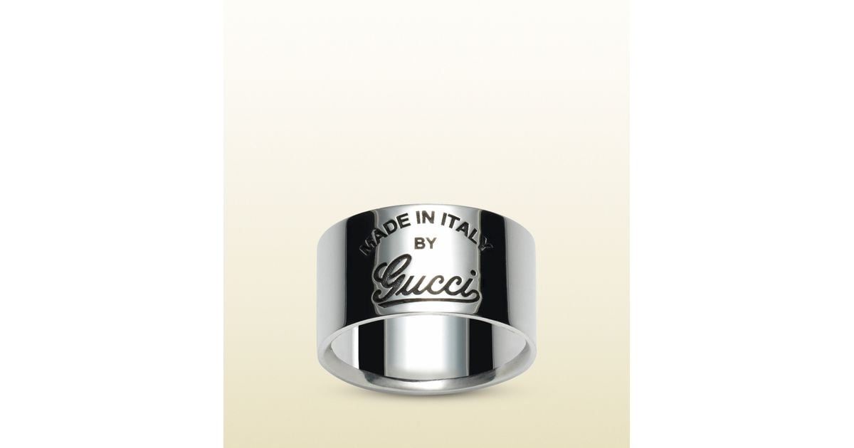 Gucci Vintage Crest Ring in Metallic for Men