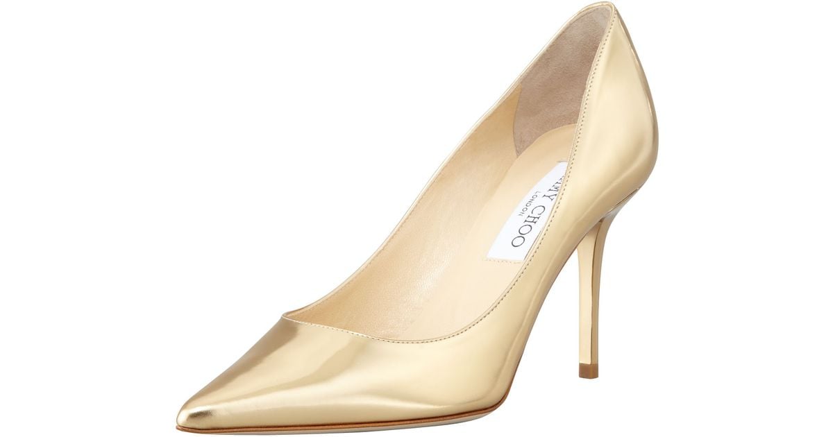 jimmy choo gold pumps