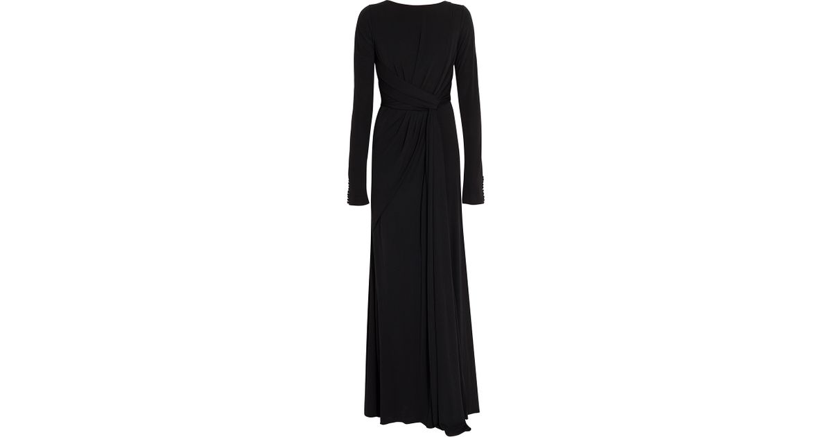 Elie Saab Ls Jersey Gown in Black - Lyst