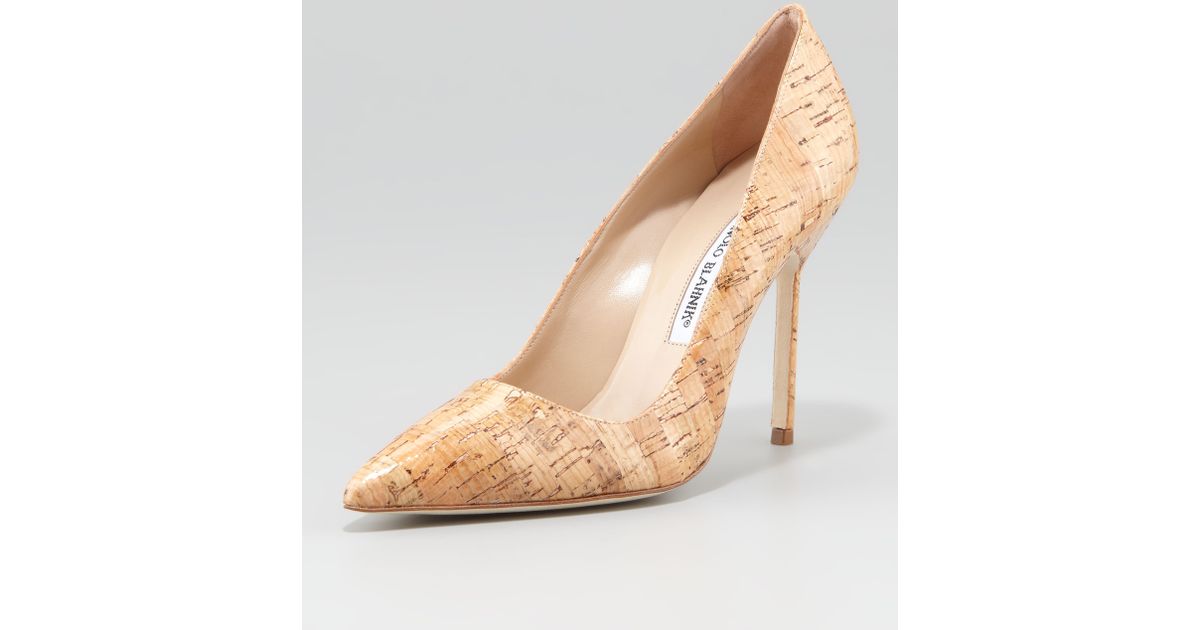 manolo blahnik cork pumps