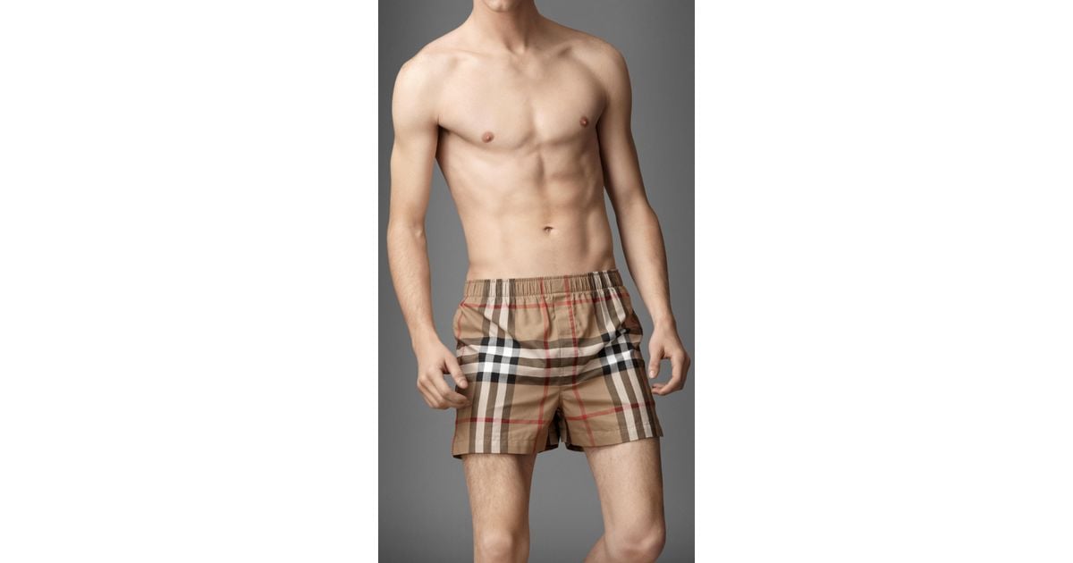 Burberry Classic Check Boxer Shorts in Brown for Men | Lyst