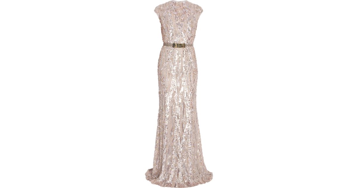 Elie Saab Fully Sequin Gown in Pink - Lyst