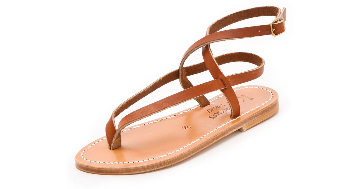 K. jacques Delta Thong Sandals in Brown | Lyst