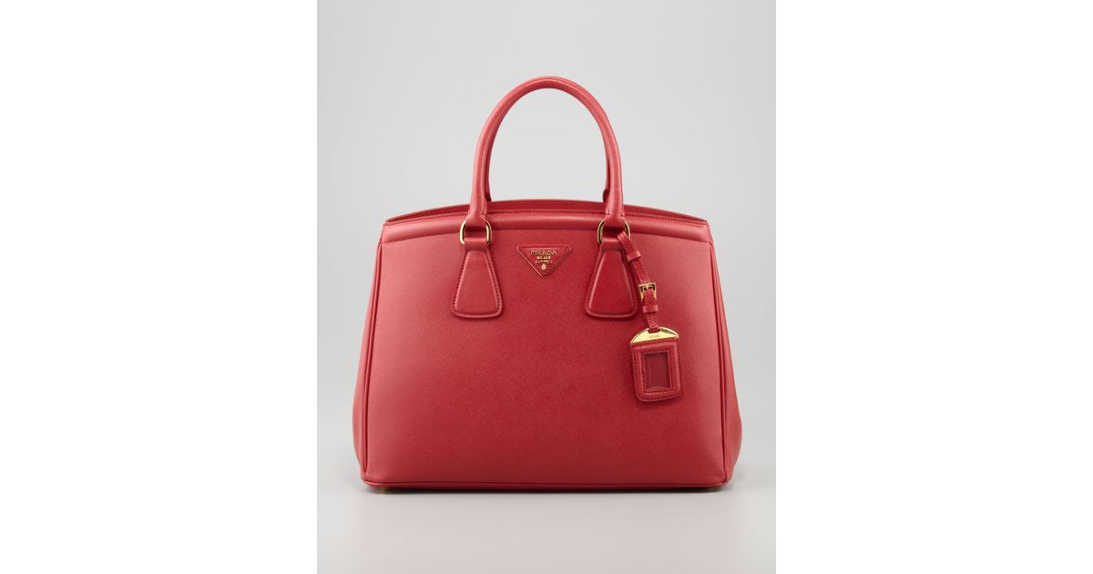 Prada Saffiano Parabole Bag Red in Red | Lyst  
