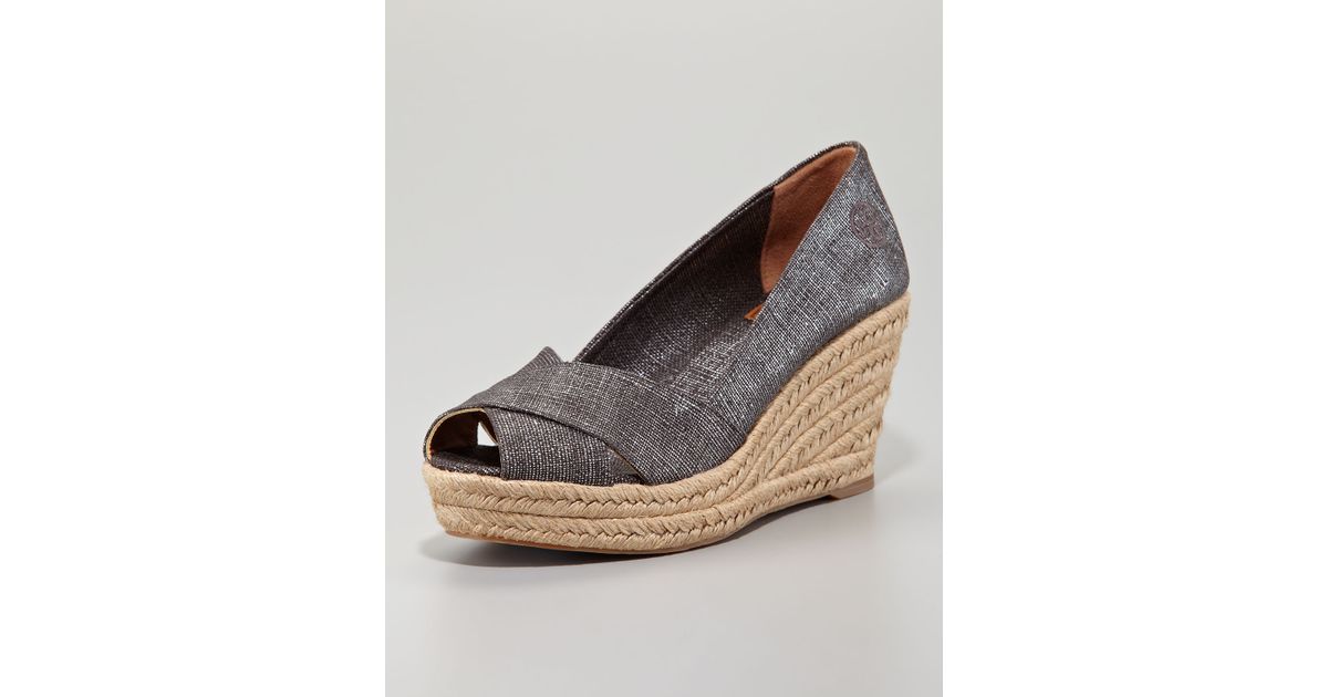 Tory Burch Filipa Wedge Espadrille Pewter in Brown - Lyst