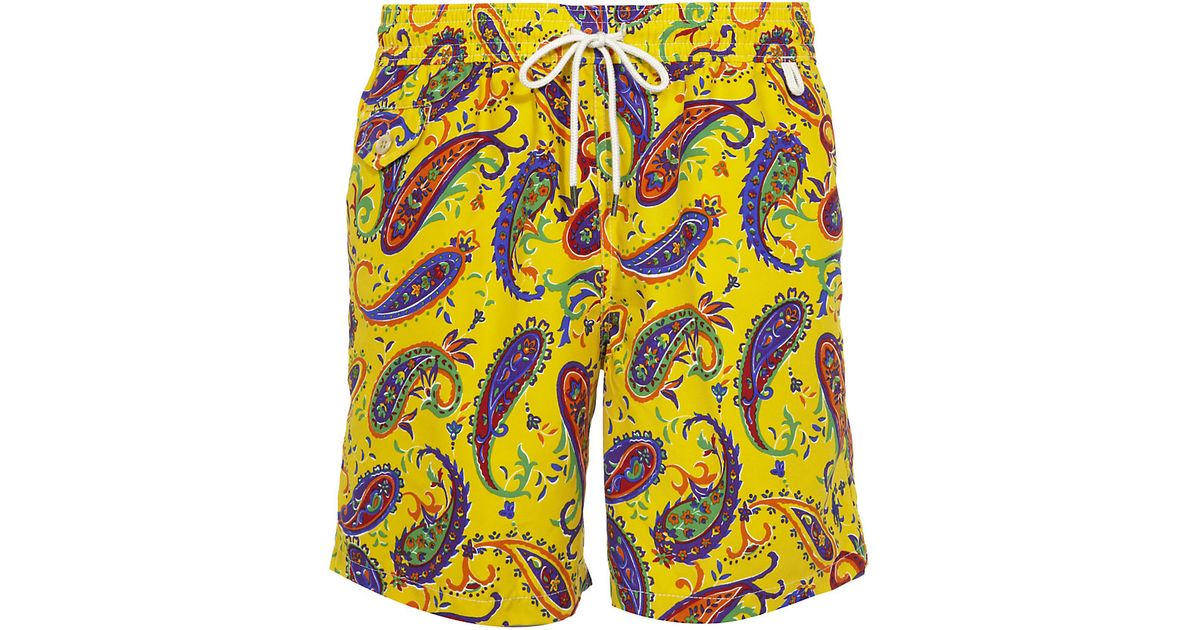 ralph lauren yellow swim shorts