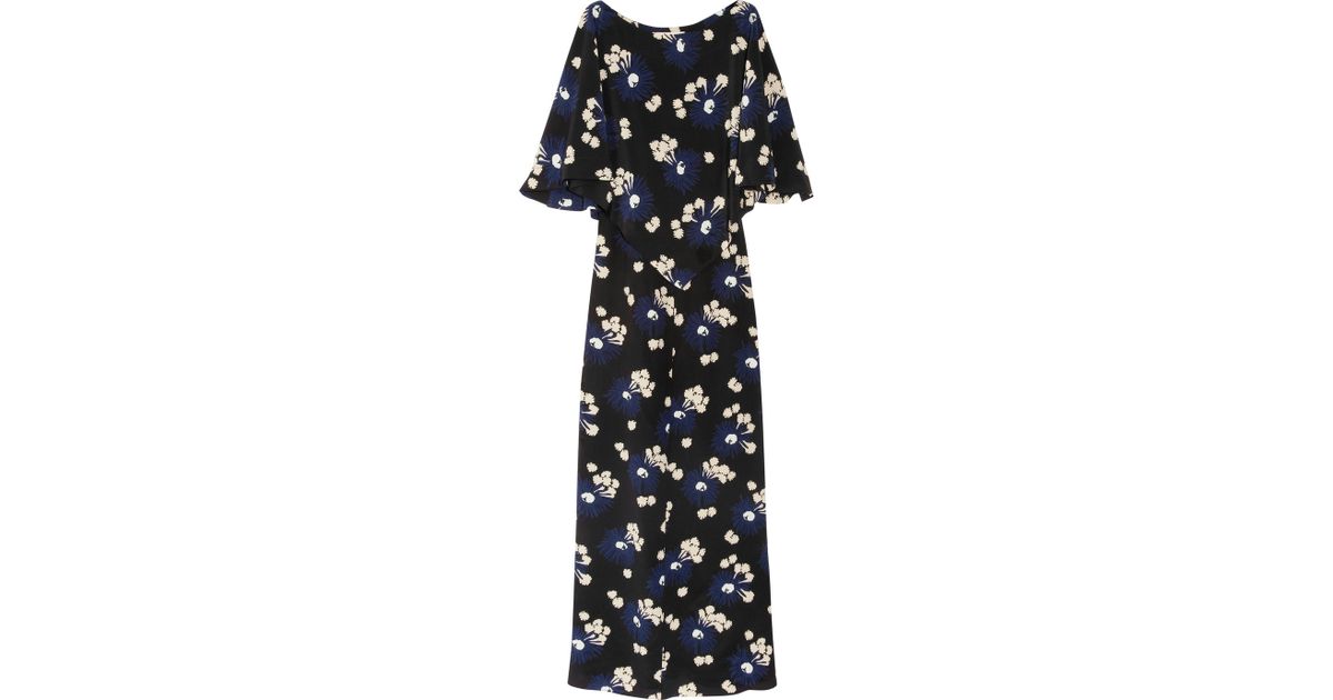 Marni Printed Silk Crepe Gown in Blue - Lyst