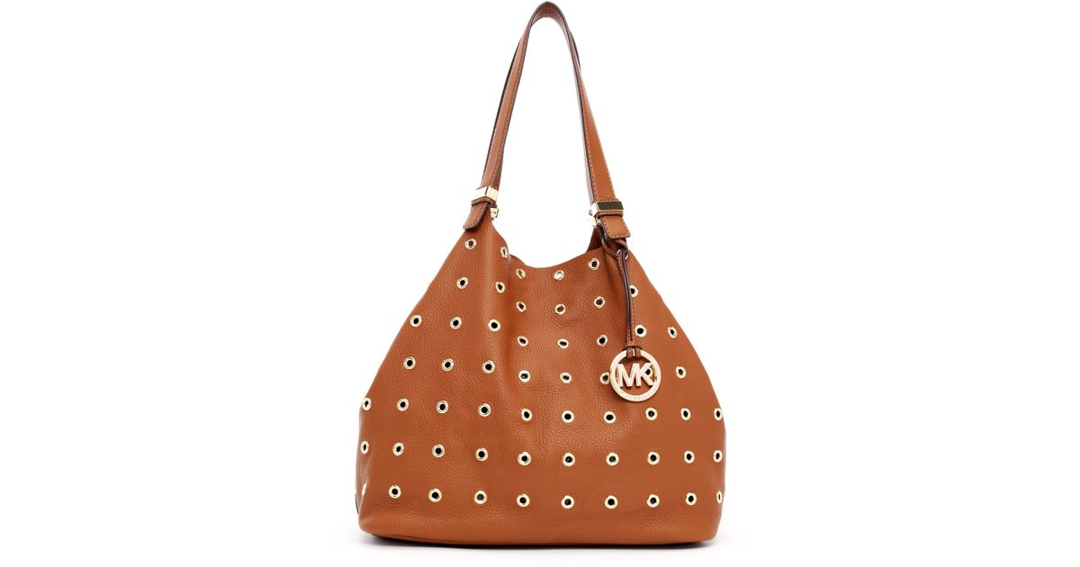 michael kors large colgate grommet pebbled leather tote