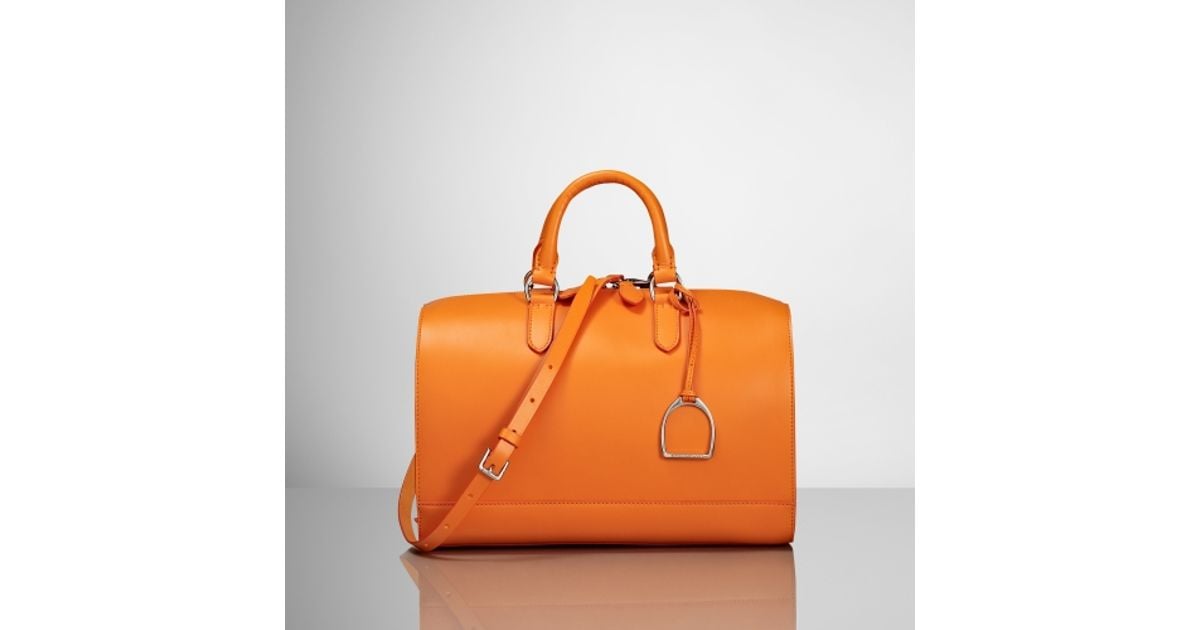 Ralph Lauren Vachetta Stirrup Boston Bag in Orange - Lyst