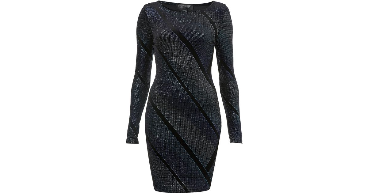 topshop blue sparkly dress