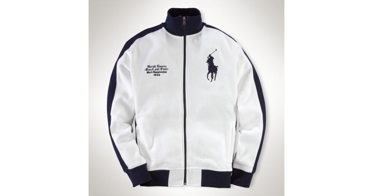 Polo Ralph Lauren Crossedflags Track Jacket in White for Men | Lyst