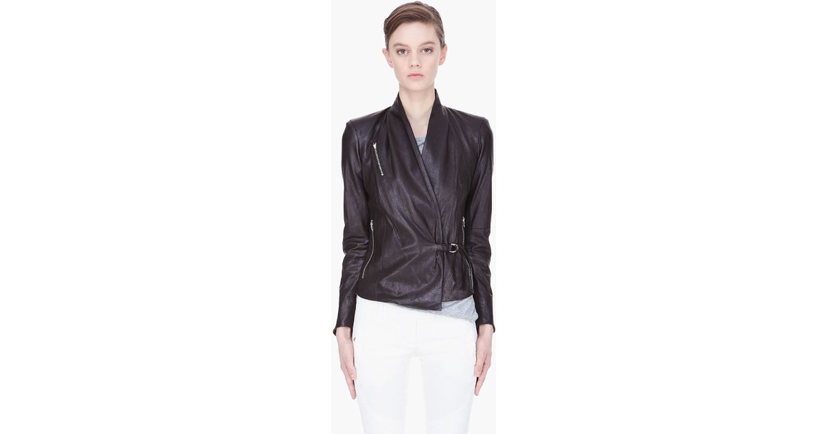 Lyst Helmut Lang Black Thin Leather Jacket In