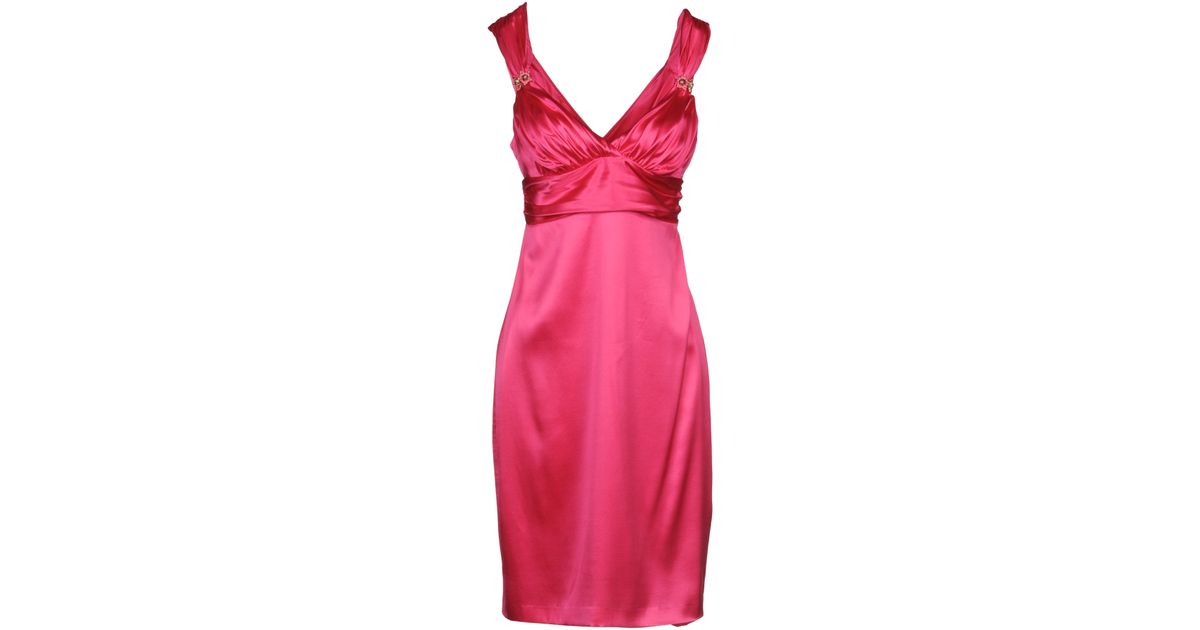Roberto Cavalli Satin Short Dress in Azure (Pink) - Lyst