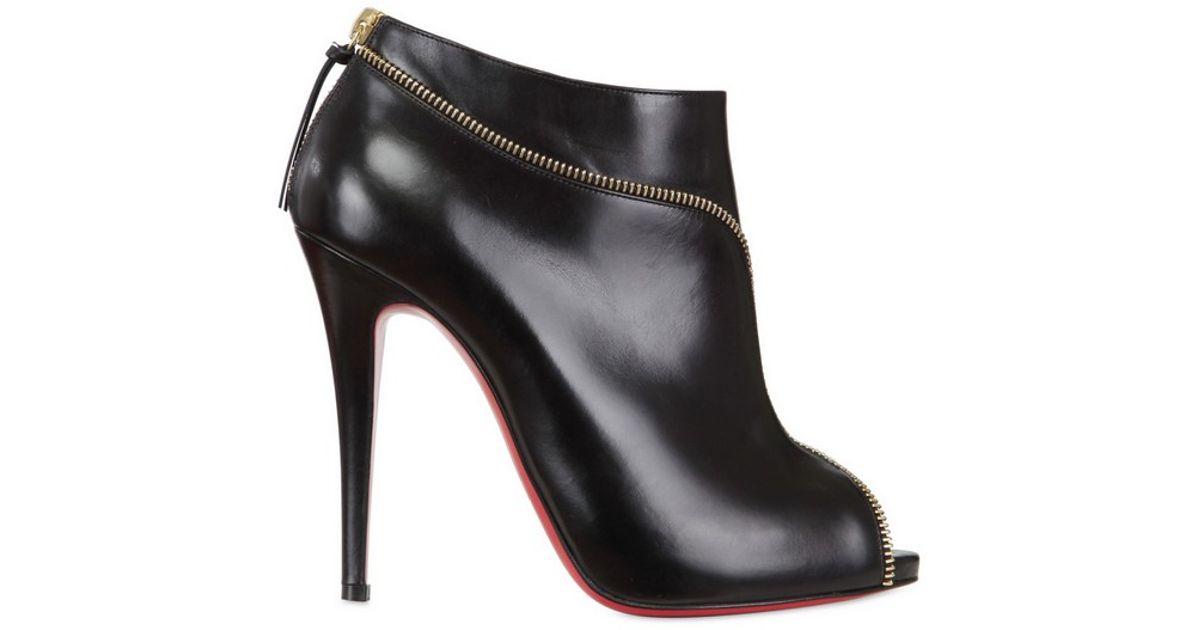 Christian louboutin 120mm Col Zipped Calf Open Toe Low Boots in ...