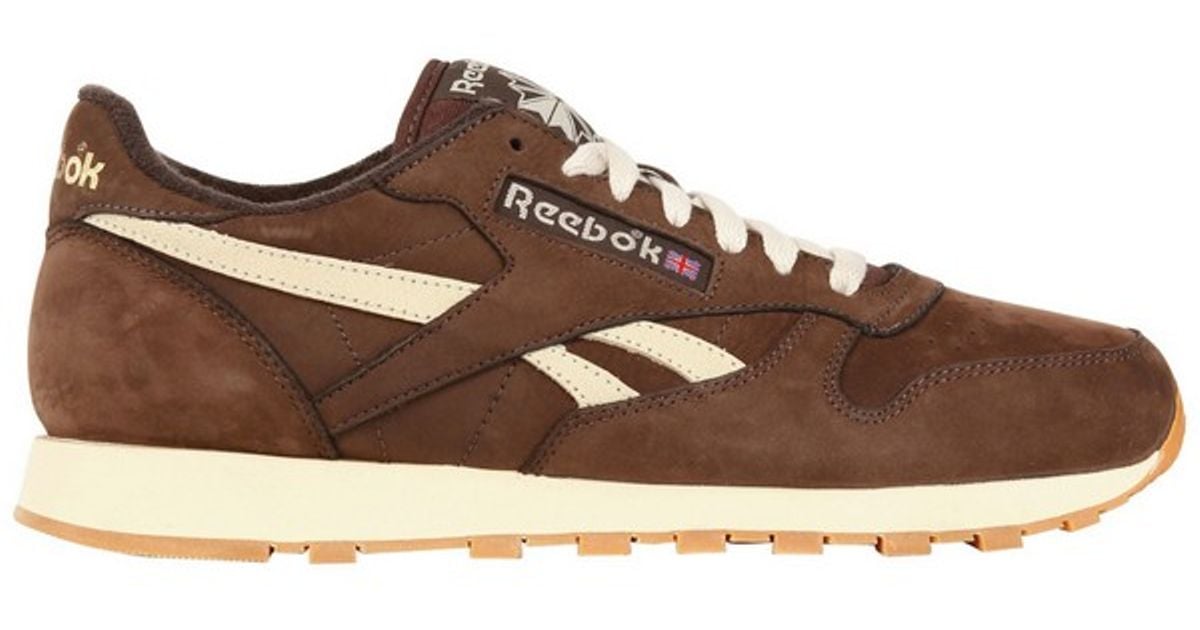 reebok brown suede trainers