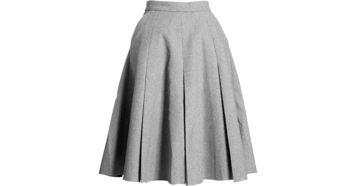 JW Anderson Jw Anderson Womens Box Pleat Skirt in Grey (Gray) - Lyst