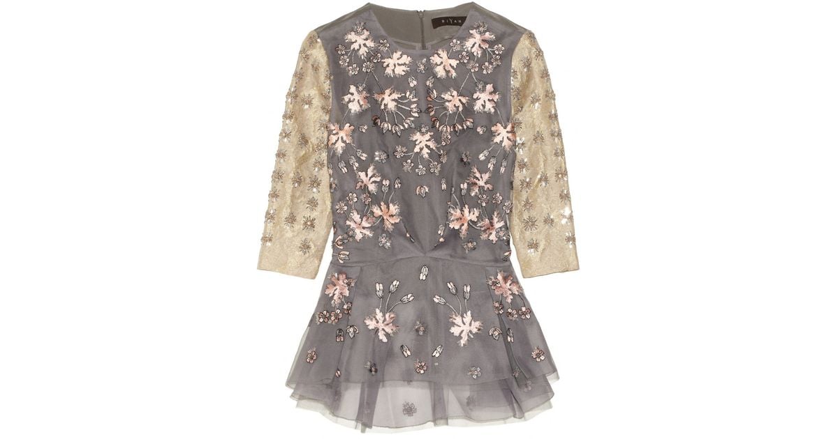 embellished peplum top