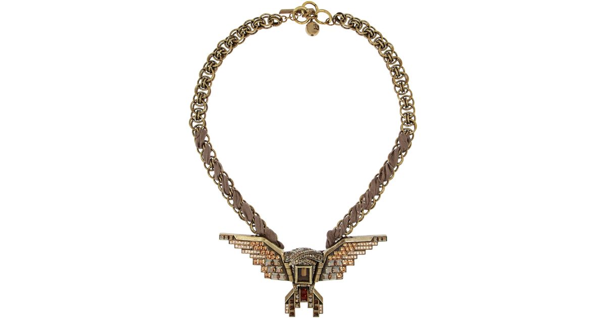 Lanvin Glass Crystal Eagle Necklace in Gold (Metallic) - Lyst