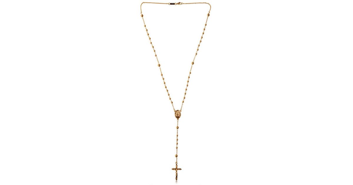 Dolce & Gabbana Gold Rosary Necklace in Metallic for Men | Lyst