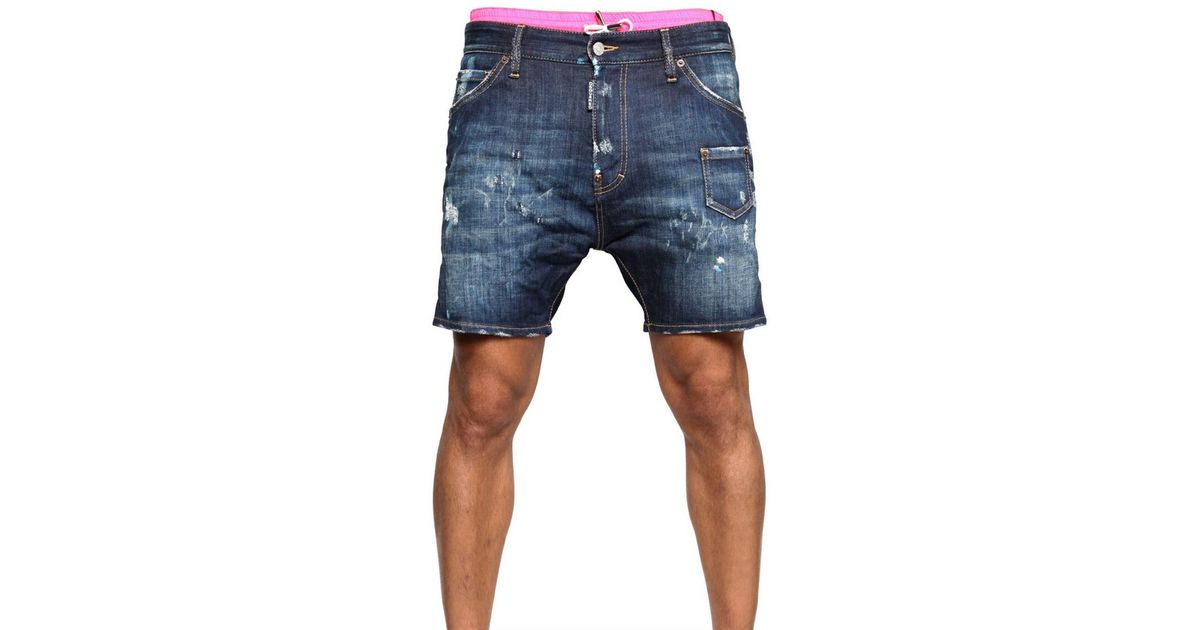 DSquared² Neon Nylon Waist Avatar Denim Shorts in Blue for Men Lyst