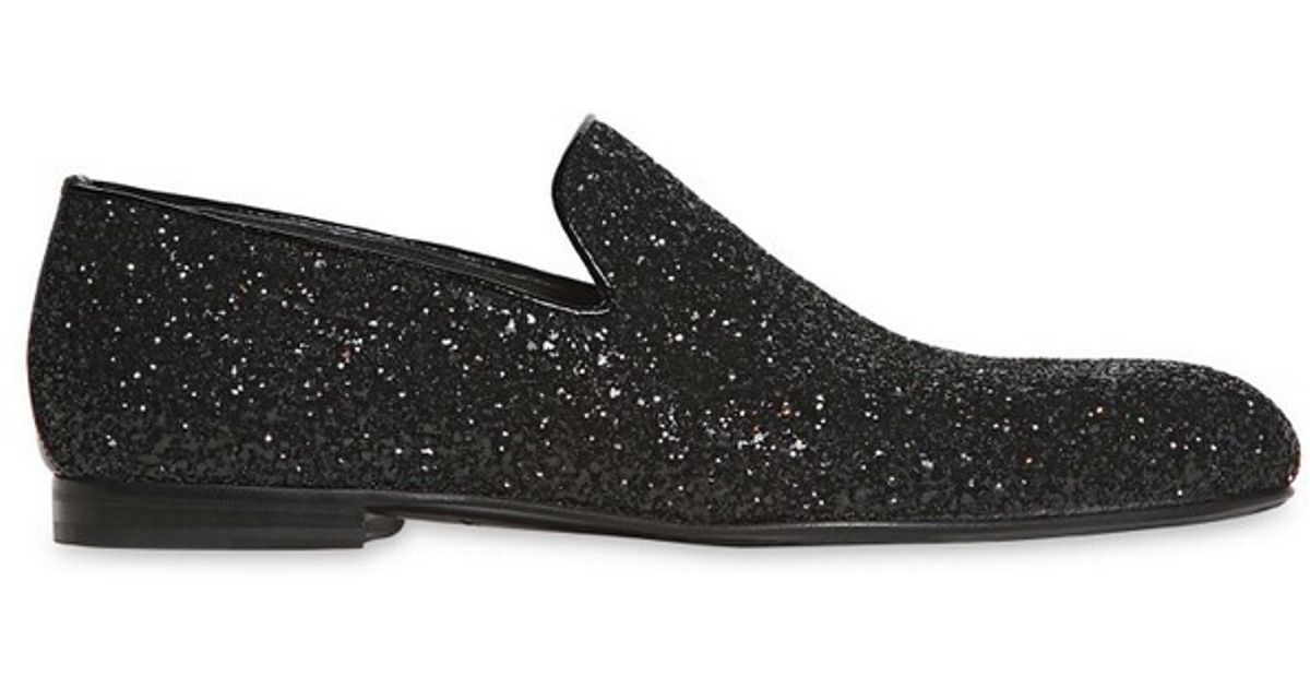 jimmy choo glitter loafers