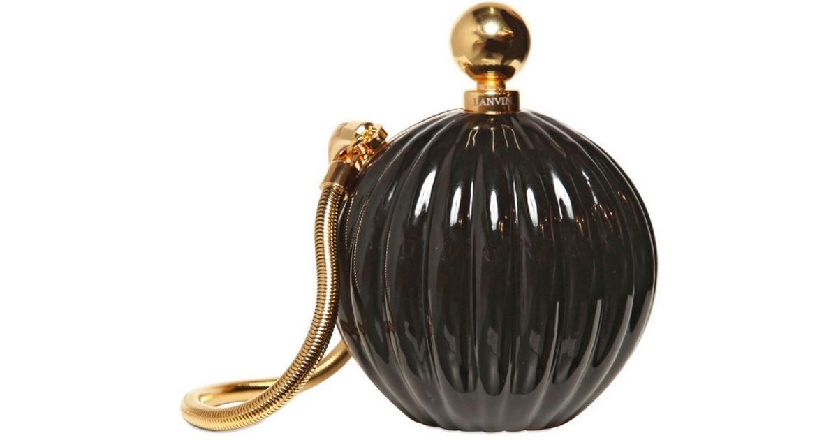 Lanvin Enameled Resin Perfume Show Clutch in Black - Lyst