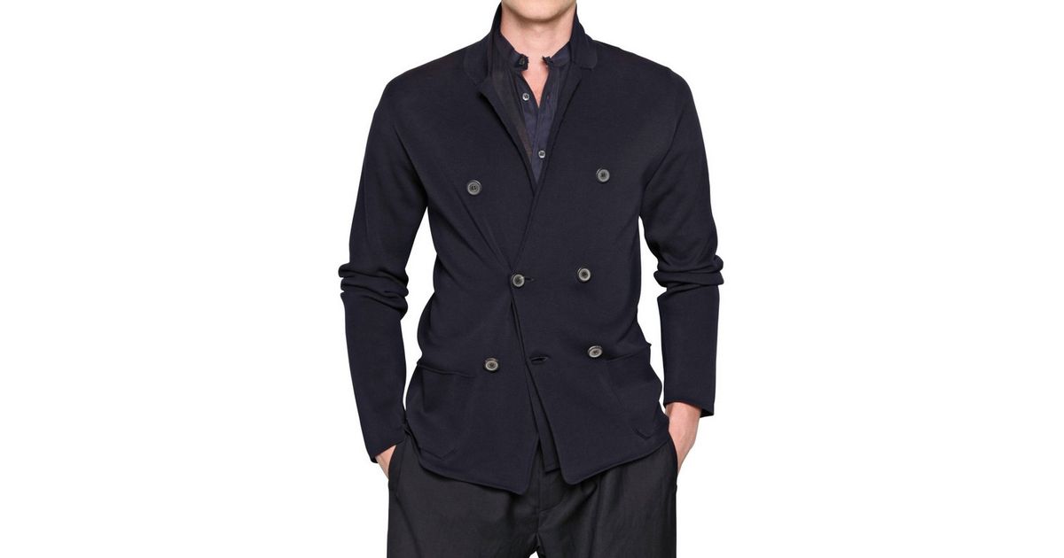 Lanvin Double Breasted Cardigan in Navy (Blue) for Men Lyst