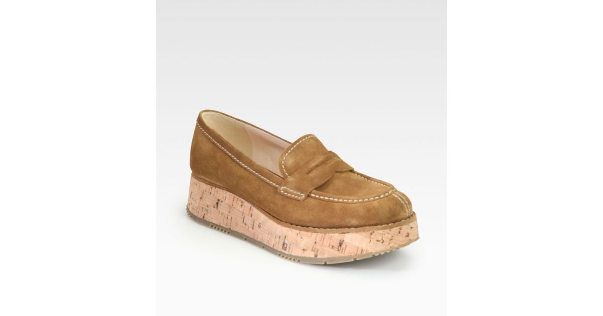 prada suede loafers womens