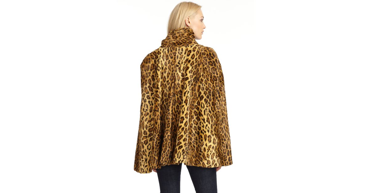 leopard cape coat
