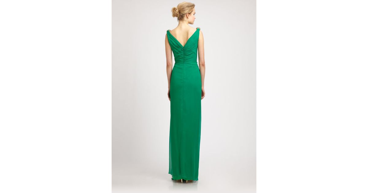 badgley mischka emerald gown