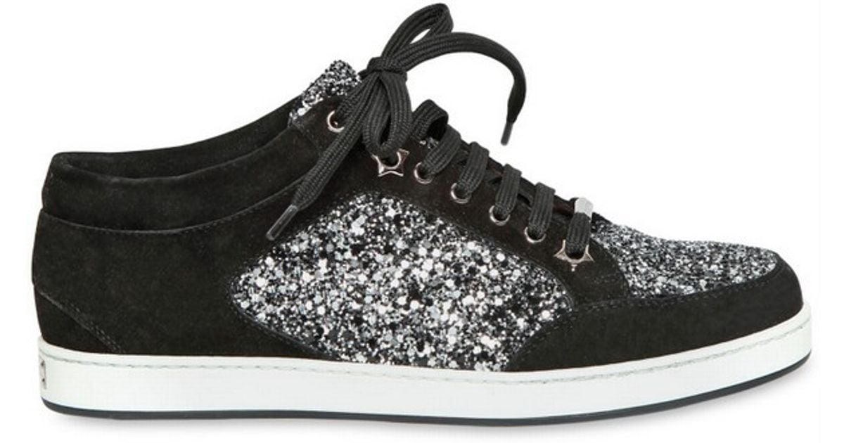 black glitter jimmy choo trainers