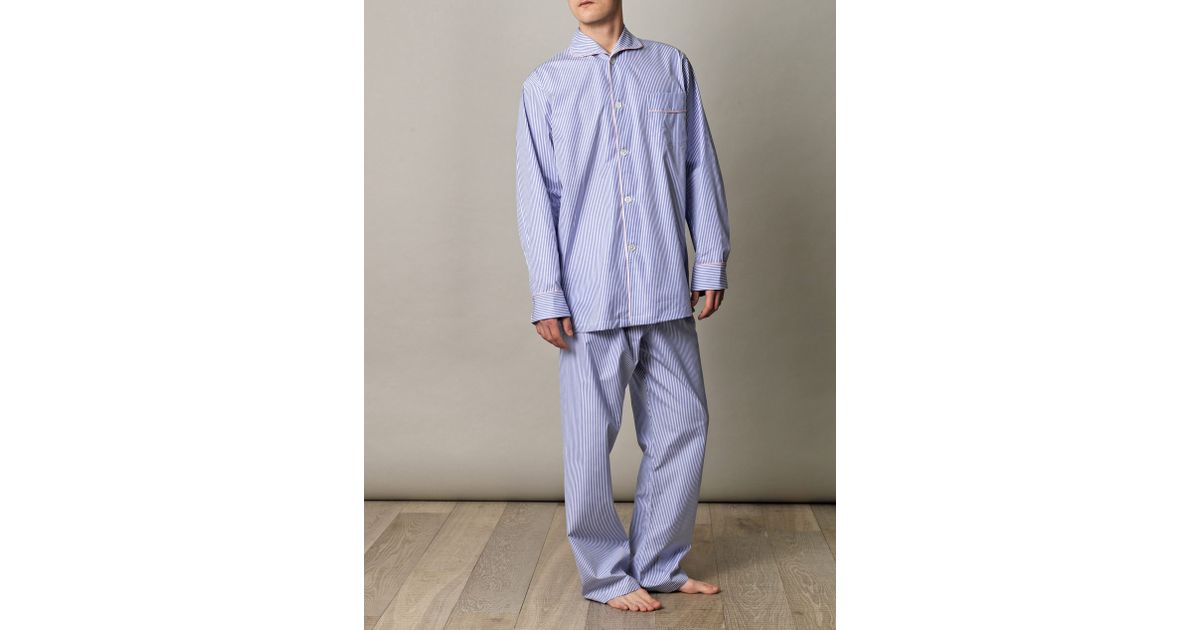 Turnbull & Asser Striped Pyjama Set in Blue for Men | Lyst Canada