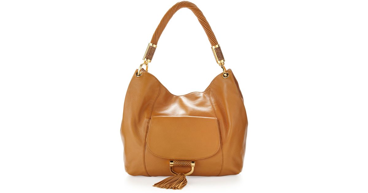 michael kors tonne hobo barley leather golden