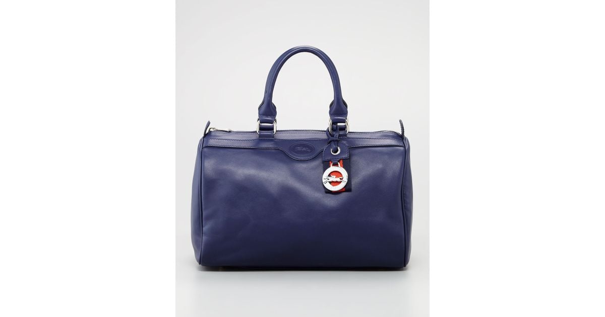 Longchamp Blue Au Sultan Leather Bowler Bag Navy Longchamp Blue Au Sultan Leather Bowler Bag Navy