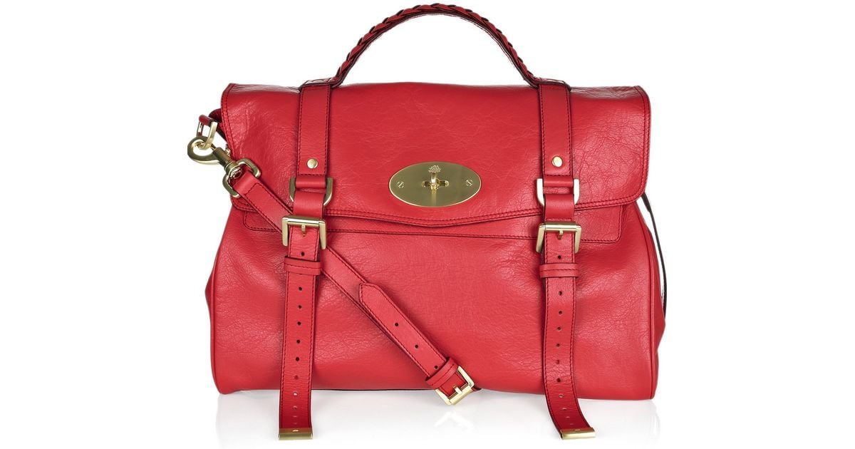Mulberry Oversized Alexa Leather Bag in Red Lyst