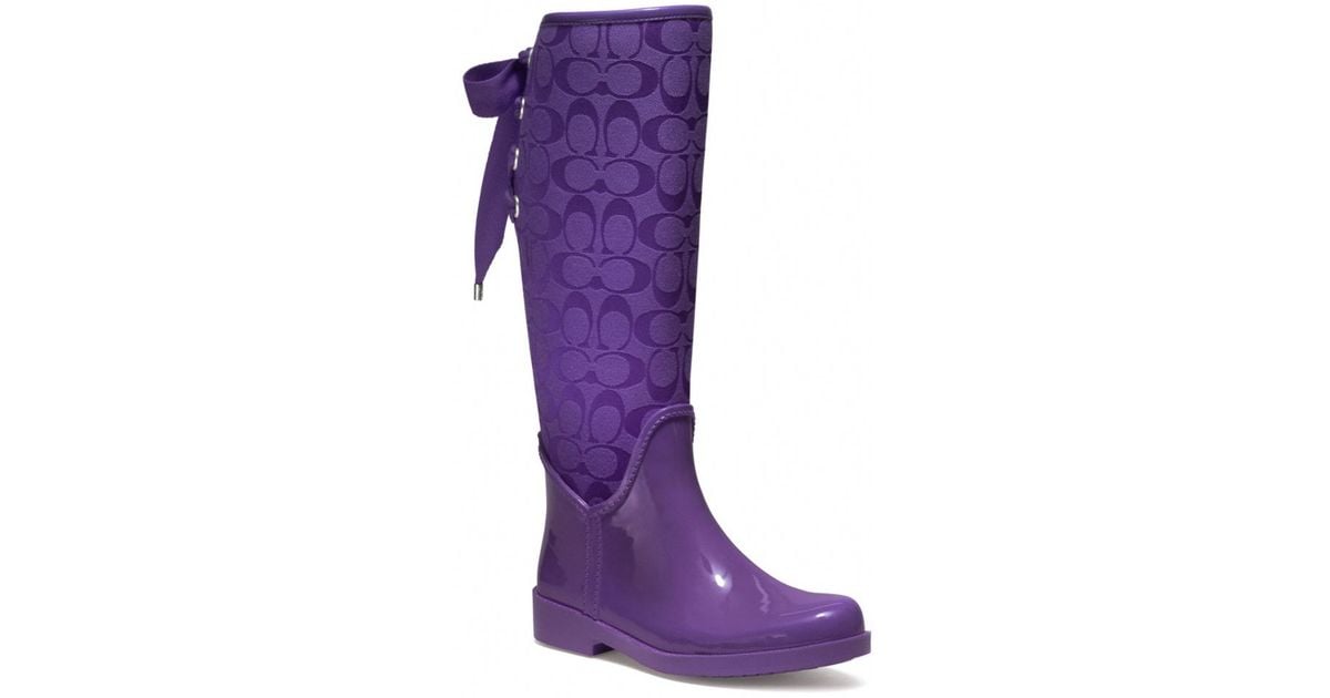 COACH Tristee Spring Nylex Insole Rainboot in Purple | Lyst