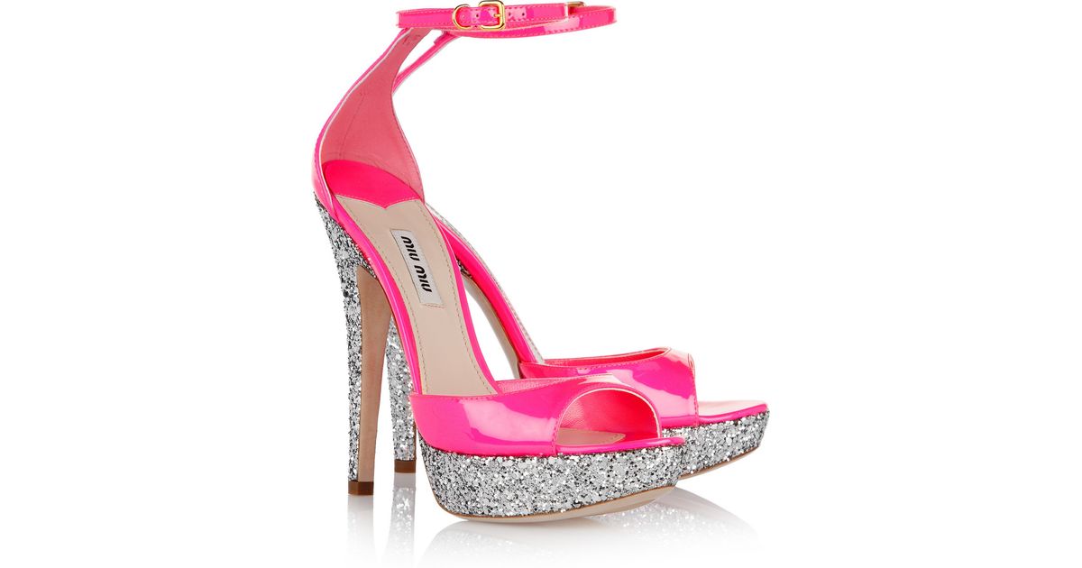 miu miu glitter sandals