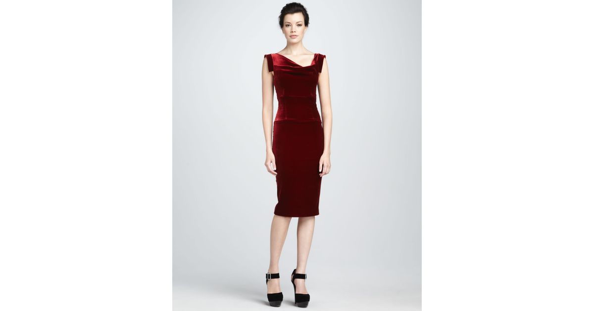 crimson velvet dress