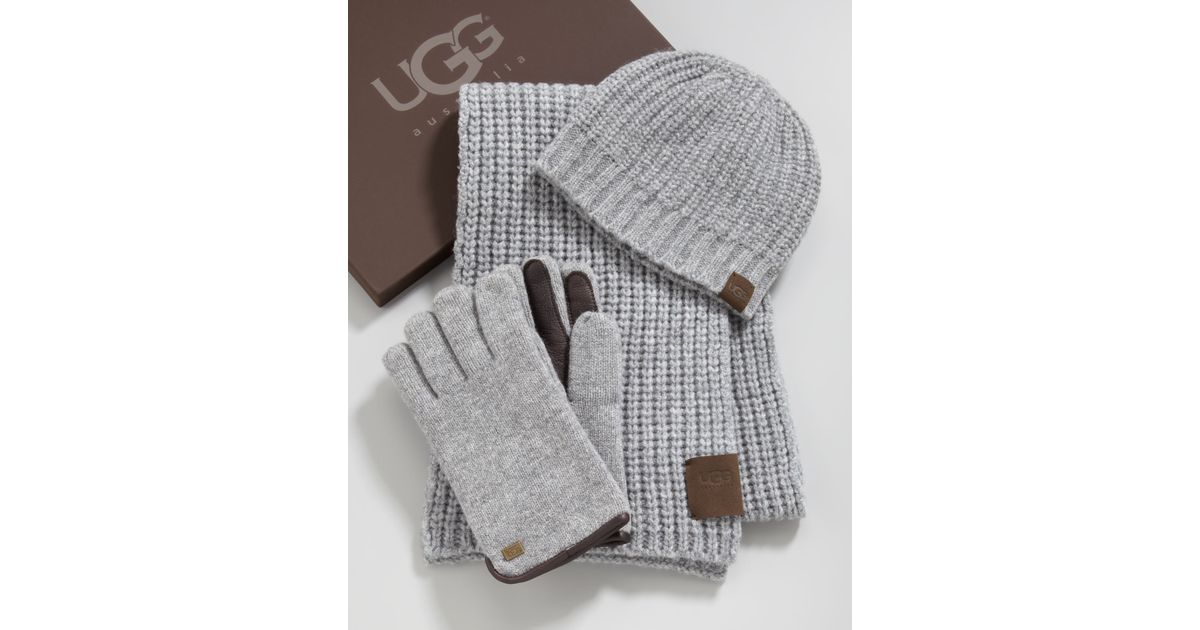 UGG Hat Scarf Gloves Box Set in Black 
