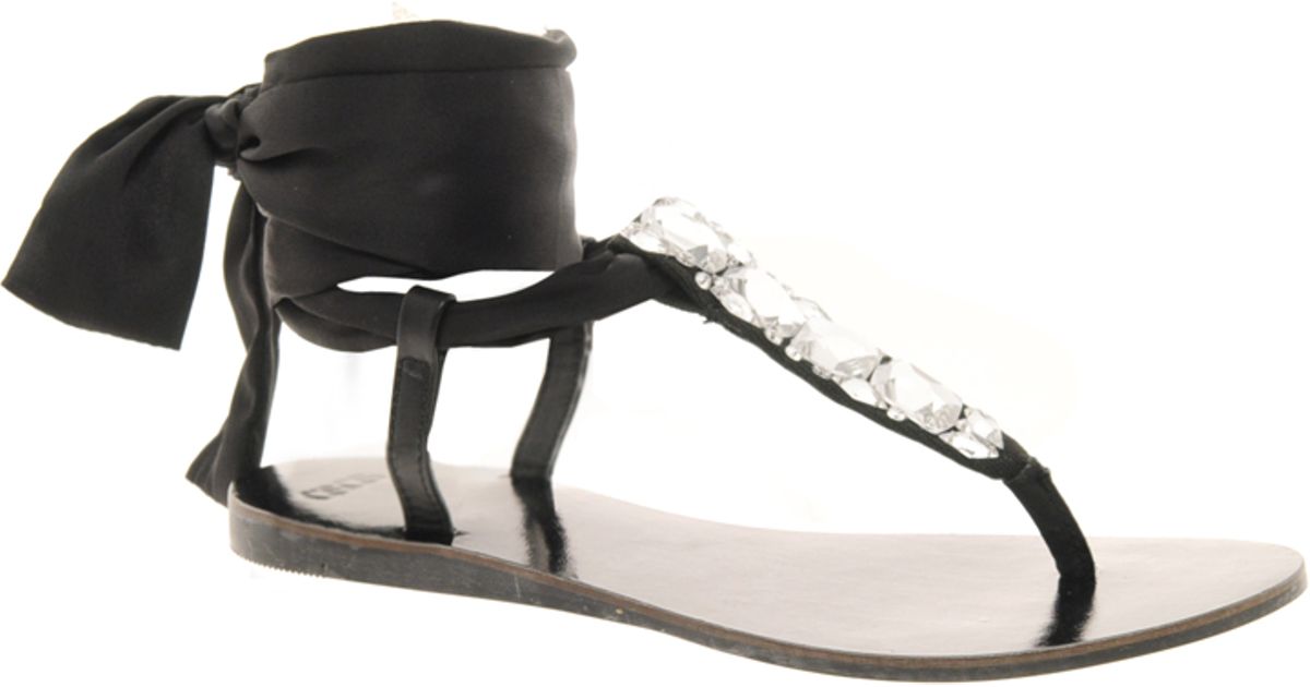 flat sandals with ribbon ties