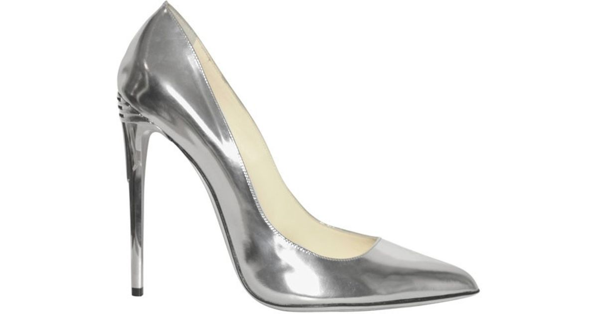 silver patent shoes