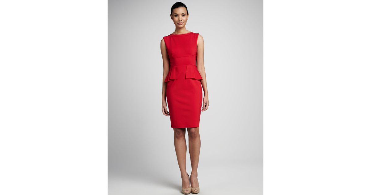 tahari red dress