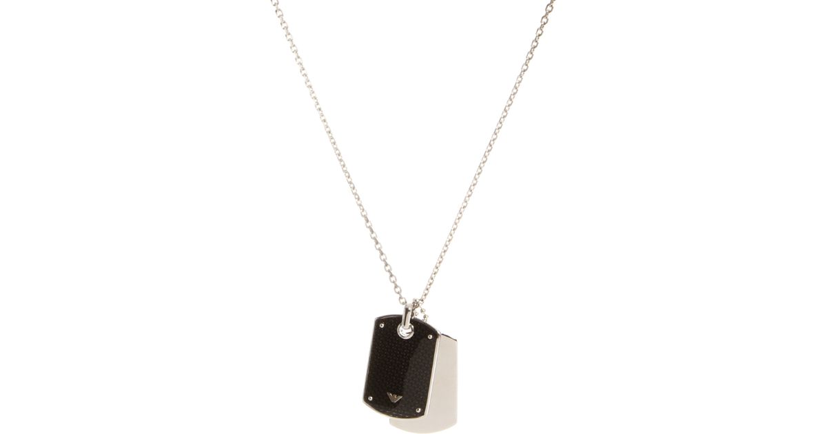 Emporio Armani Dogtag Necklace in Silver (Metallic) for Men - Lyst