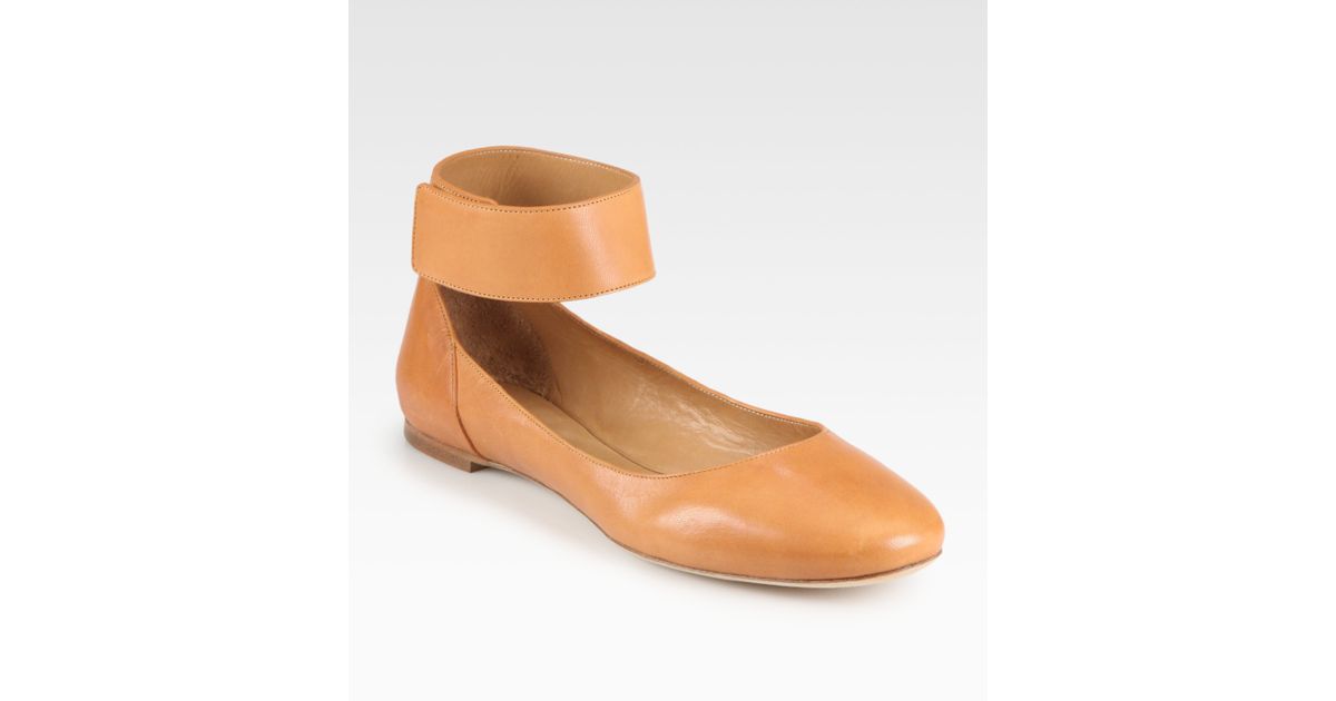 chloe leather ballet flats