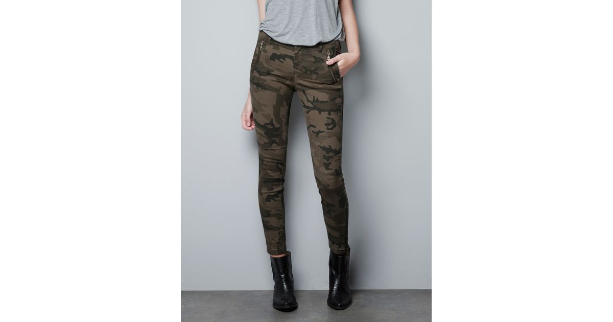 camouflage pants zara