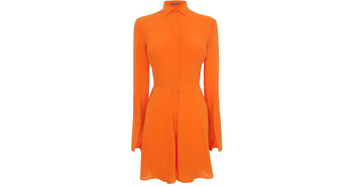 orange tuxedo dress
