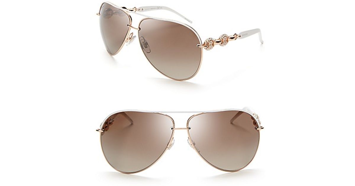 Gucci Chain Link Aviator Sunglasses 